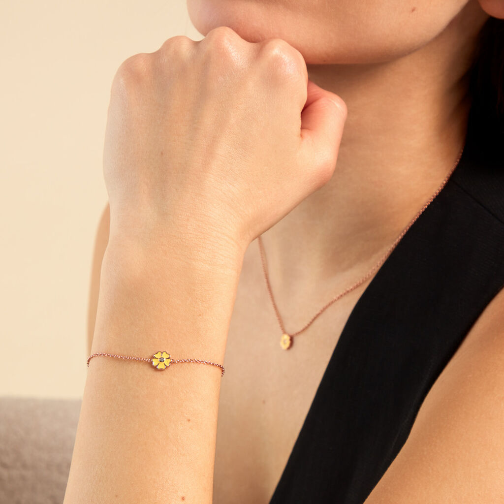 Bracelet Mimosa Argent Rose Oxyde De Zirconium - Bracelets Femme | Histoire d’Or