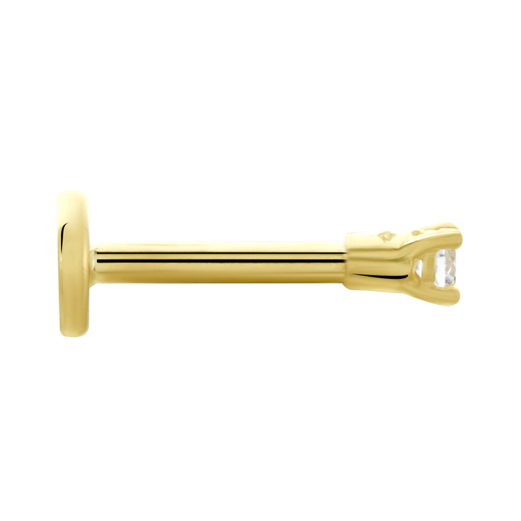 Piercing De Labret Or Jaune Catala Oxyde De Zirconium - Bijoux Femme | Histoire d’Or