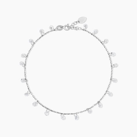Cha&icirc;ne De Cheville Carolaine Argent Blanc Oxyde De Zirconium - Cha&icirc;nes de cheville Femme | Histoire d&rsquo;Or
