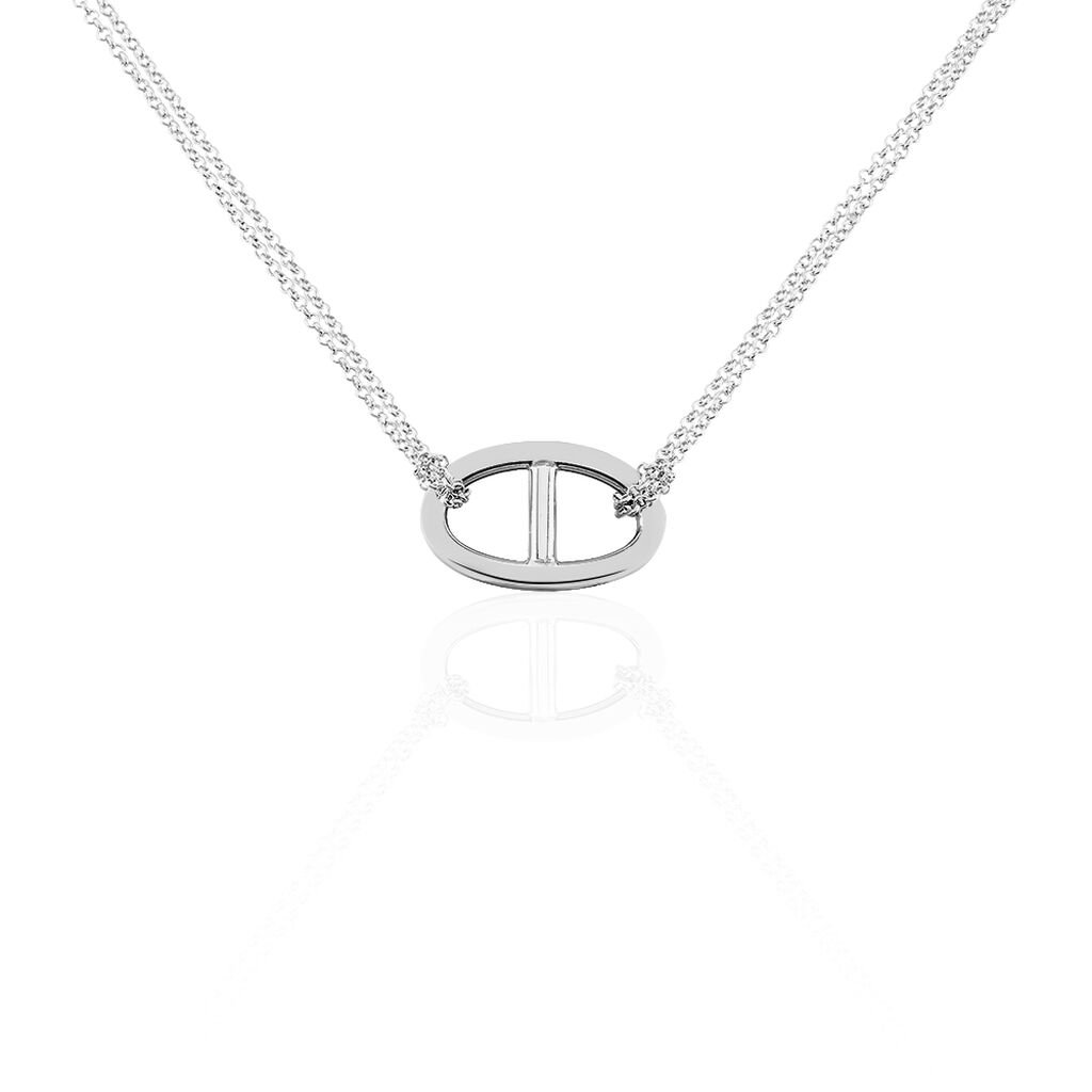 Collier Abdon Argent Blanc - Colliers doubles et triples chaînes Femme | Histoire d’Or