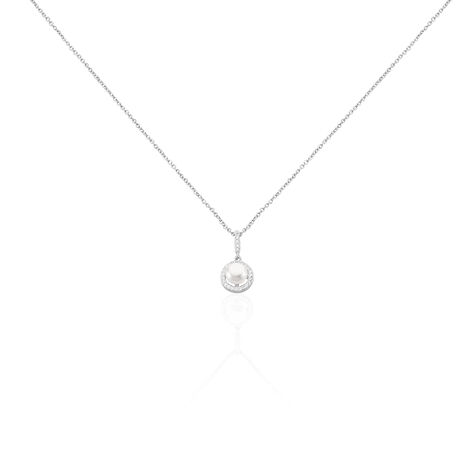 Collier Mathie Argent Blanc Perle De Culture Et Oxyde De Zirconium - Colliers fantaisie Femme | Histoire d&rsquo;Or