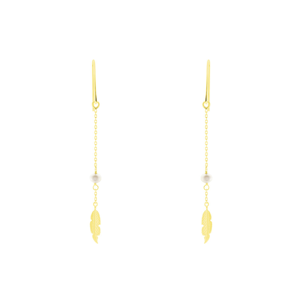 Boucles D'oreilles Pendantes Juditte Or Jaune Perle De Culture - Boucles d'oreilles pendantes Femme | Histoire d’Or
