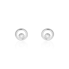 Boucles D'oreilles Puces Fidelia Or Blanc Diamant - Clous d'oreilles Femme | Histoire d’Or