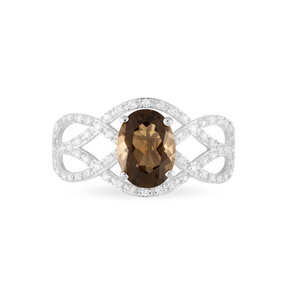 Bague Tina Or Blanc Quartz Et Diamant - Bagues solitaires Femme | Histoire d’Or