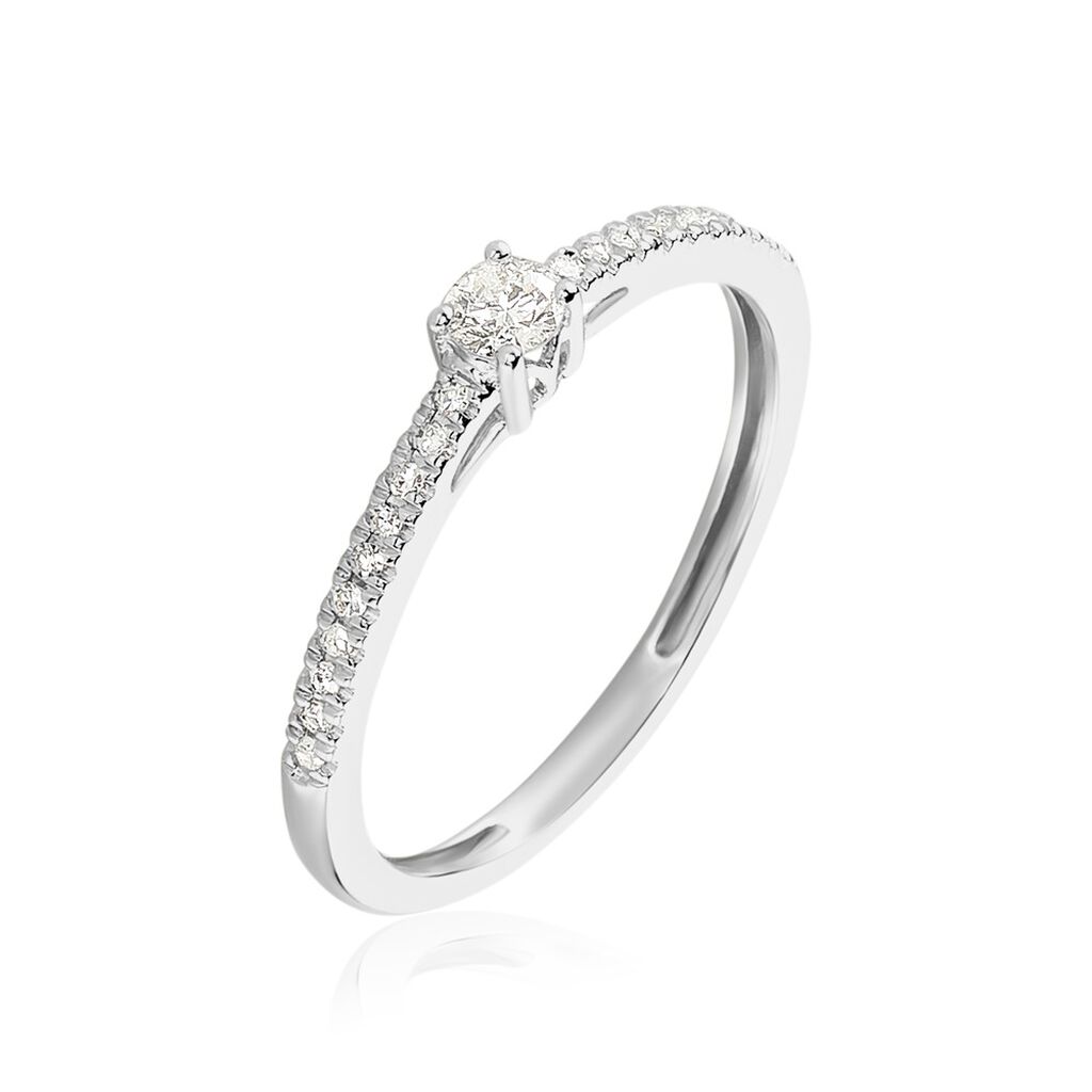 Bague Eliisa Platine Blanc Diamant - Bagues solitaires Femme | Histoire d’Or