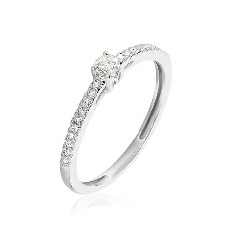 Bague Eliisa Platine Blanc Diamant - Bagues solitaires Femme | Histoire d’Or