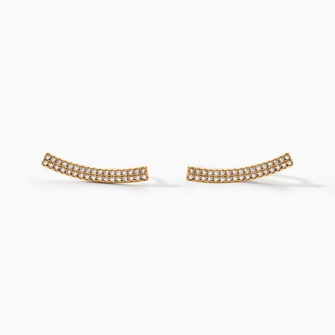 Boucles D'oreilles Grimpantes Jennyferine Plaqu&eacute; Or Jaune Oxydes - Boucles d'oreilles fantaisie Femme | Histoire d&rsquo;Or