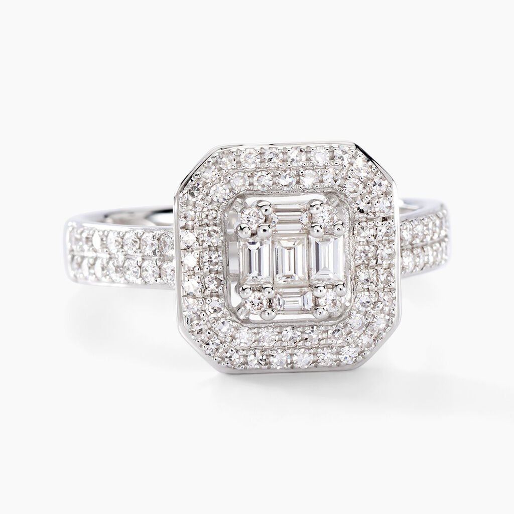 Bague Collection 1986 Or Blanc Diamant - Bagues avec pierre Femme | Histoire d’Or