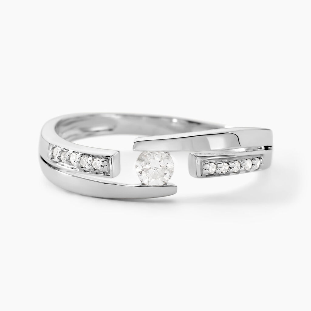 Bague Solitaire Elisa Or Blanc Diamant - Bagues solitaires Femme | Histoire d&rsquo;Or