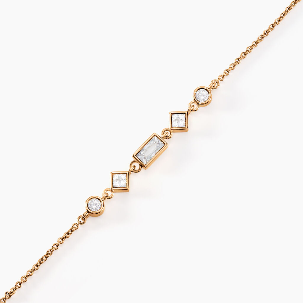 Bracelet Gold Chandelier Plaqué Or Doré Oxyde De Zirconium - Bracelets Femme | Histoire d’Or