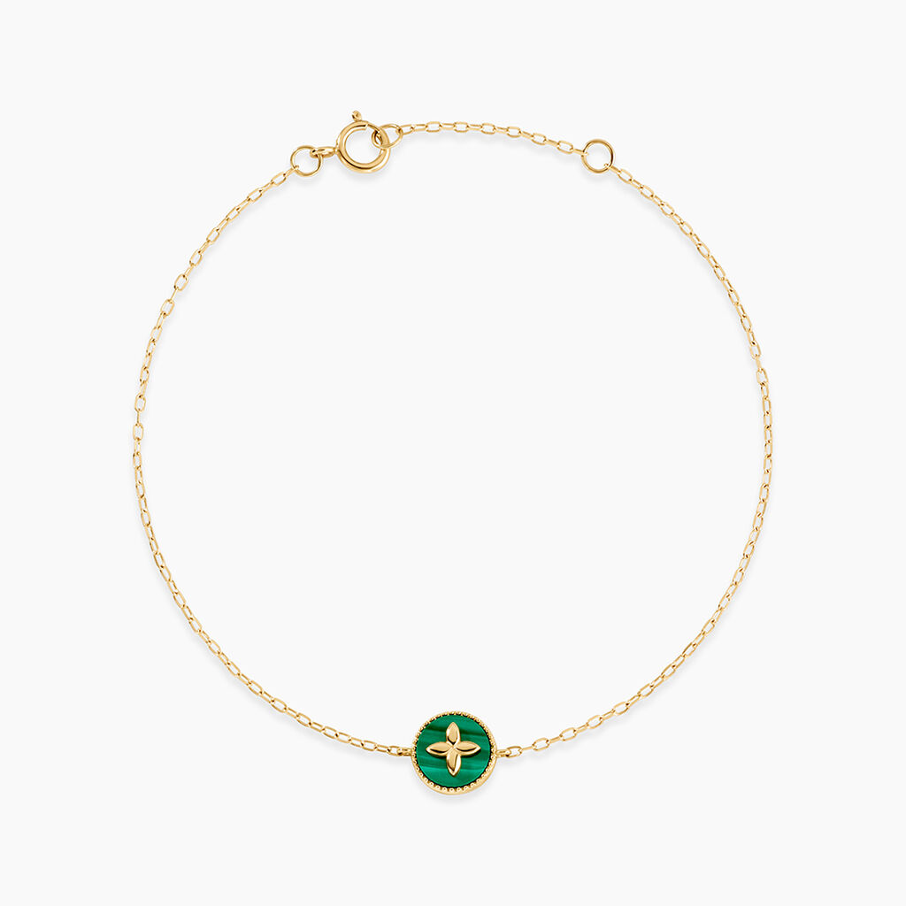 Bracelet Lucky Gems Or Jaune Malachite - Bracelets Femme | Histoire d&rsquo;Or