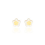 Boucles D'oreilles Puces Cleomelia Fleur Or Jaune - Clous d'oreilles Enfant | Histoire d&rsquo;Or