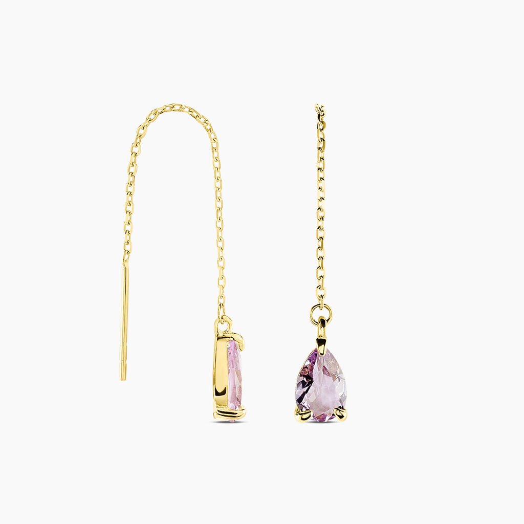 Boucles D'oreilles Pendantes Asteriane Or Jaune Améthyste - Boucles d'oreilles pendantes Femme | Histoire d’Or