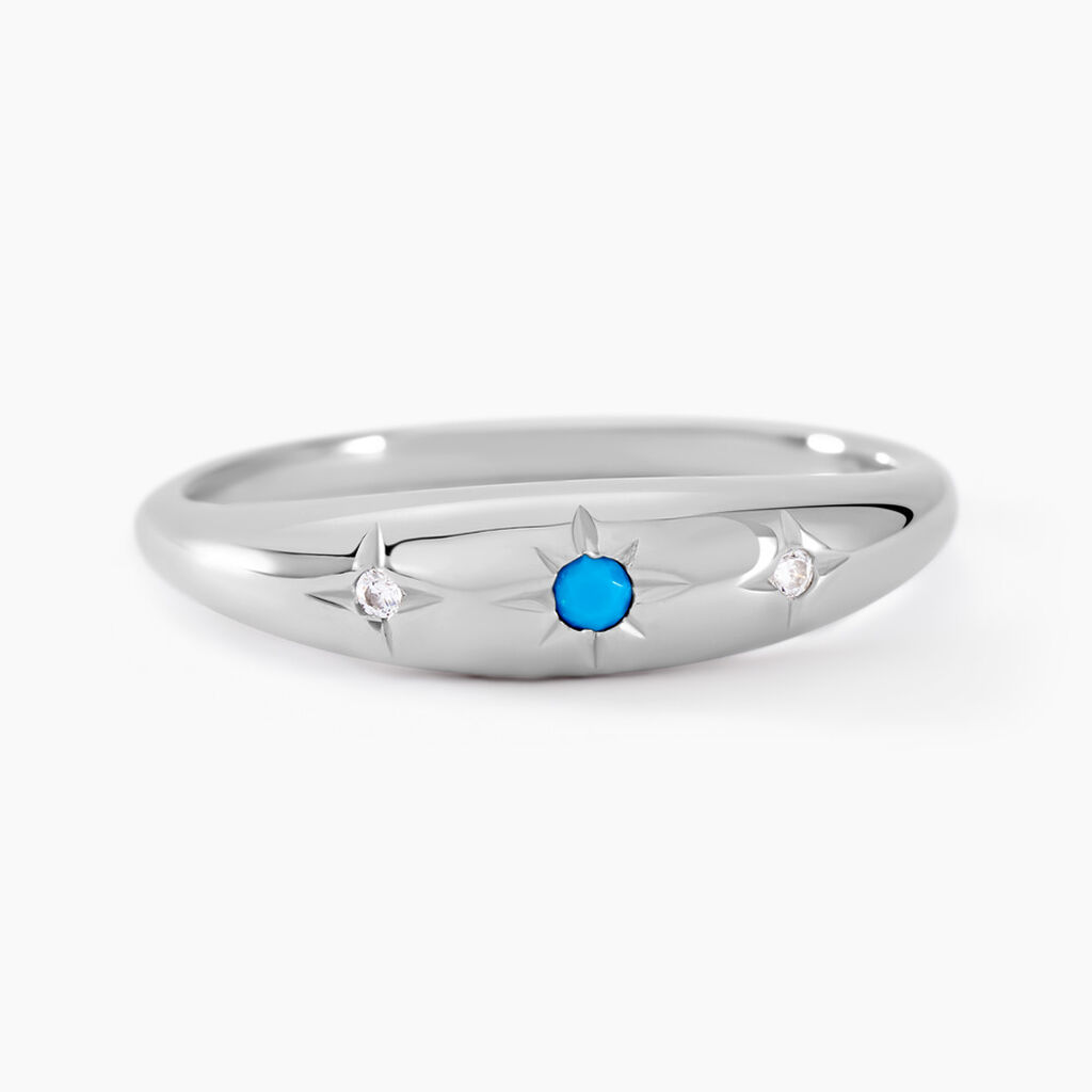 Bague Ocean Argent Blanc Oxyde De Zirconium - Bagues solitaires Femme | Histoire d’Or