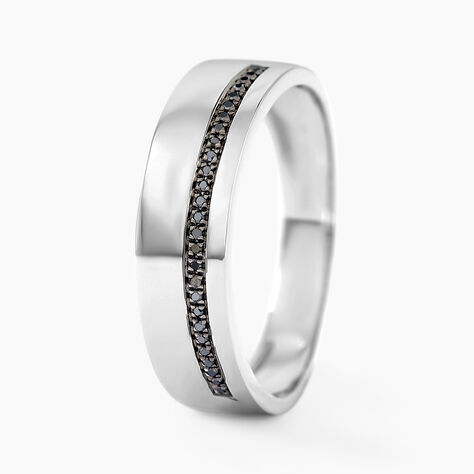 Bague Black Diamond Or Blanc Diamant - Bagues avec pierre Homme | Histoire d’Or