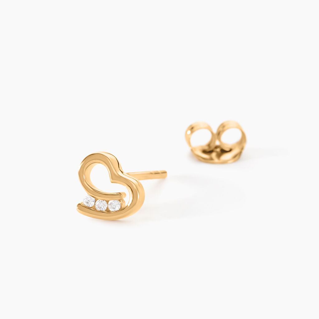 Boucles D'oreilles Puces Laela Plaqué Or Jaune Oxyde De Zirconium - Nouveautés Femme | Histoire d’Or