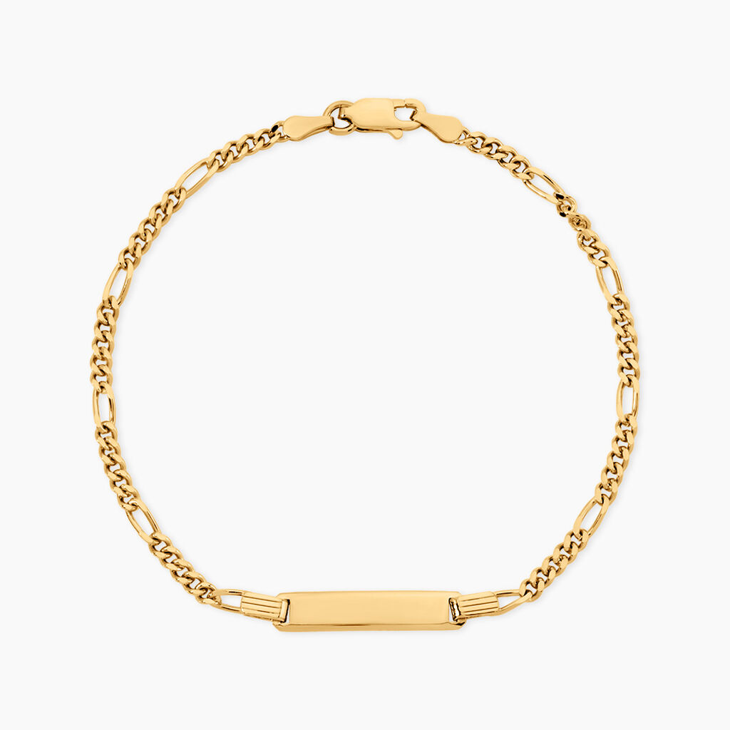 Bracelet Identit&eacute;e Delta Argent Dor&eacute; A L'Or 750/1000 - Gourmettes Homme | Histoire d&rsquo;Or