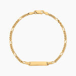 Bracelet Identit&eacute;e Delta Argent Dor&eacute; A L'Or 750/1000 - Gourmettes Homme | Histoire d&rsquo;Or
