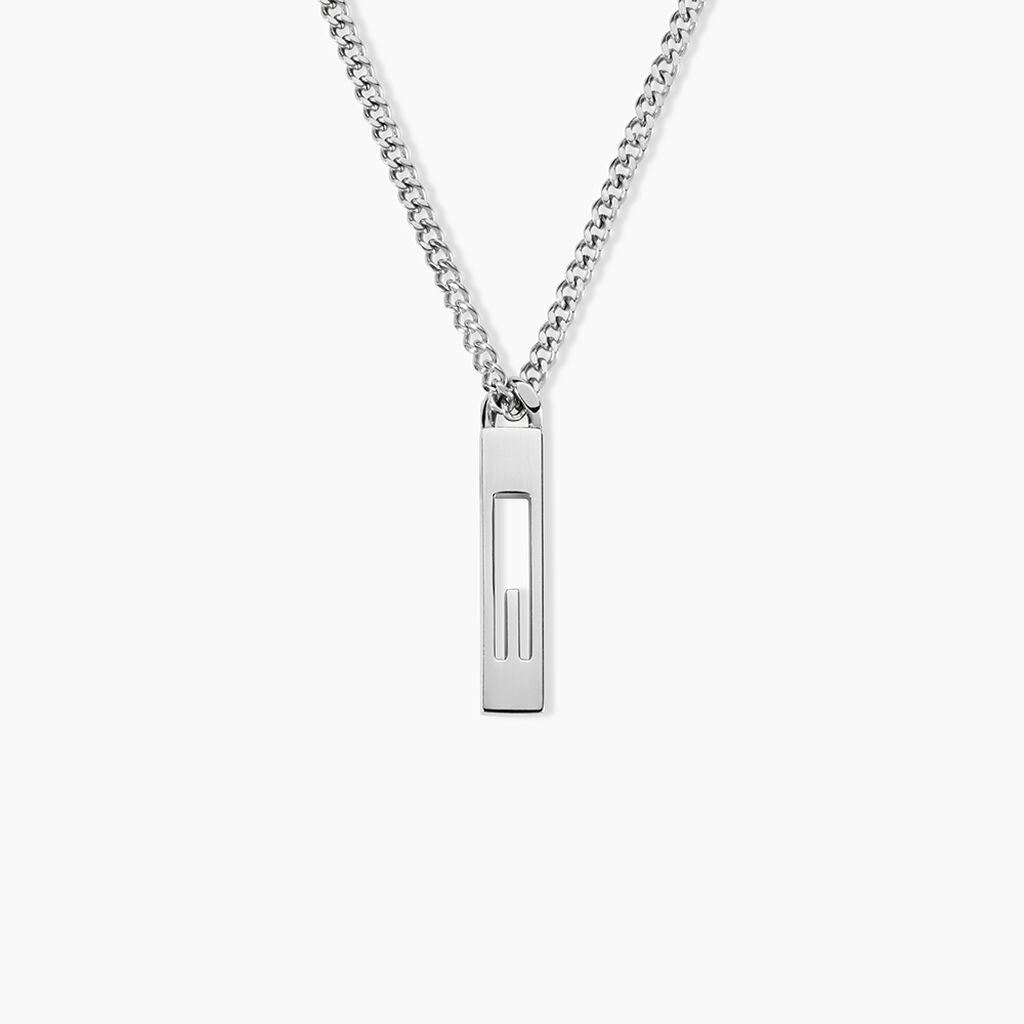 Collier Line Acier Blanc - Colliers fantaisie Homme | Histoire d&rsquo;Or