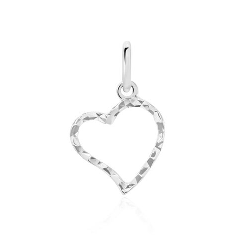 Pendentif Eudocie Coeur Strie Or Blanc - Pendentifs Coeur Femme | Histoire d’Or