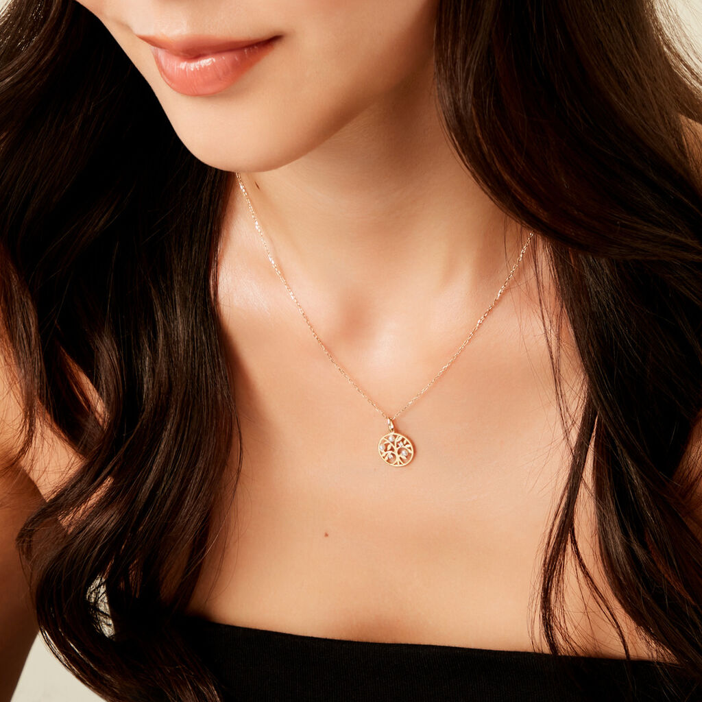 Pendentif Jeptha Or Jaune Perle De Culture Oxyde De Zirconium - Pendentifs Femme | Histoire d’Or