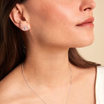 Boucles D'oreilles Puces Iwa Argent Blanc Oxyde De Zirconium - Boucles d'oreilles fantaisie Femme | Histoire d&rsquo;Or