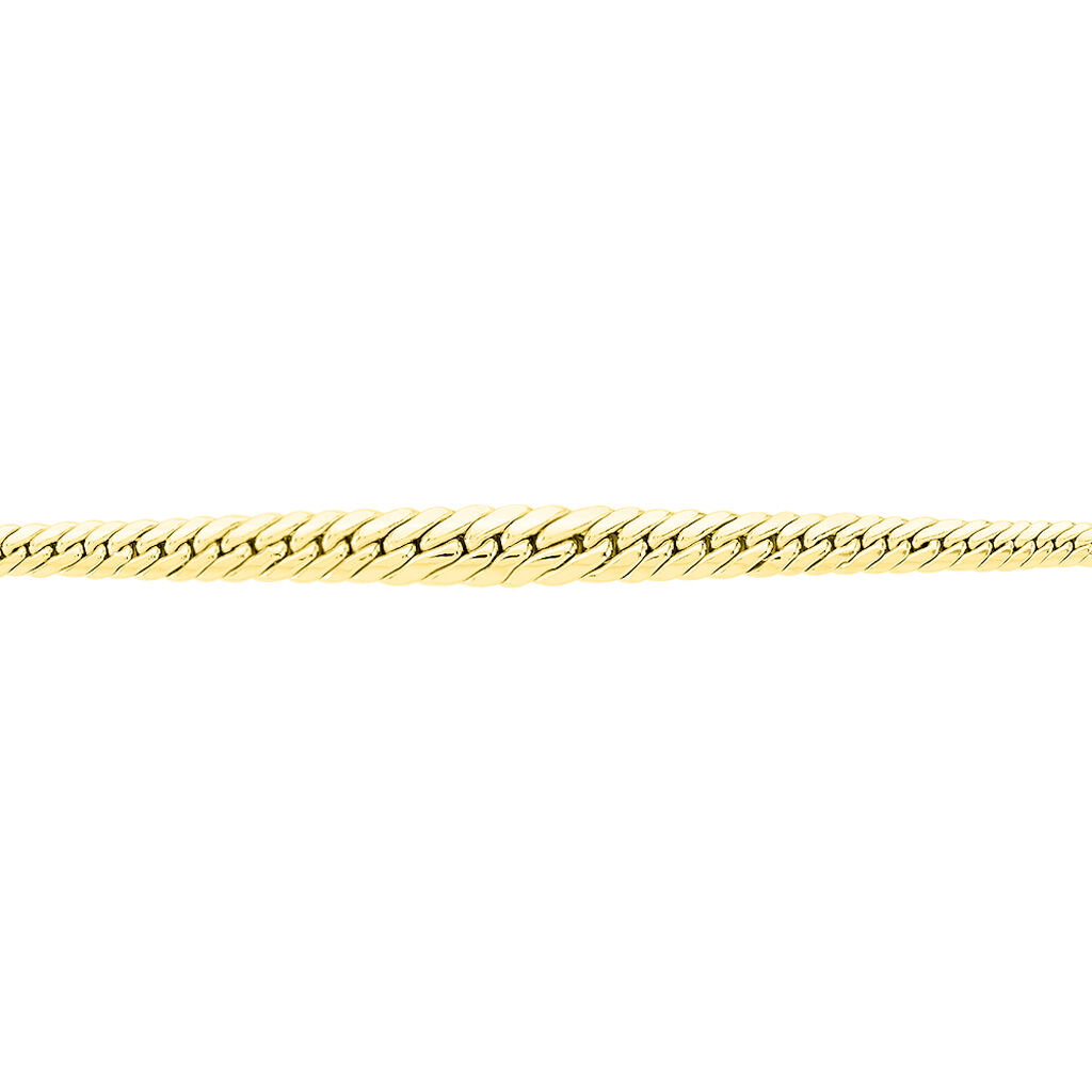 Chaîne Collier Maille Anglaise Bombée 45 Cm Plaqué Or 18 Carats - Bijouxia - Neuf Avec étiquettes