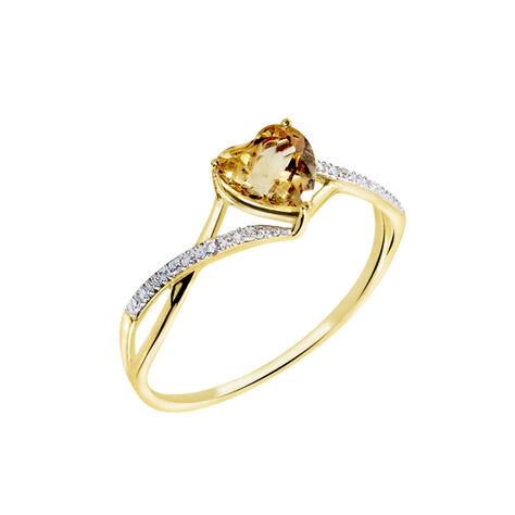 Bague Clothilde Or Jaune Citrine Et Oxyde - Bagues solitaires Femme | Histoire d’Or