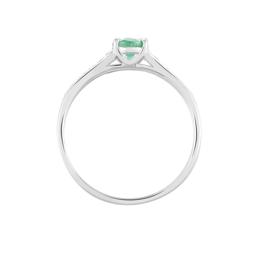 Bague Crista Or Blanc Emeraude Et Diamant - Bagues solitaires Femme | Histoire d’Or