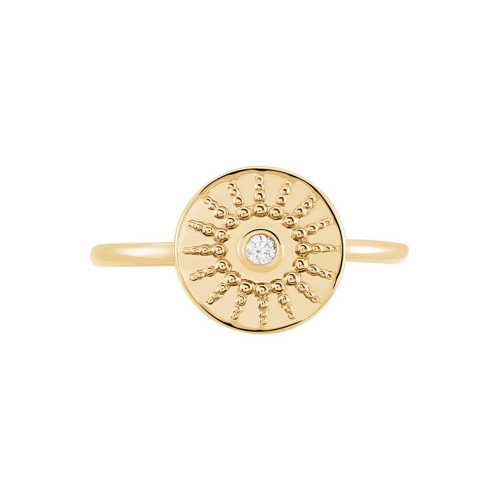 Bague Artea Plaqué Or Jaune Oxyde De Zirconium - Bagues solitaires Femme | Histoire d’Or