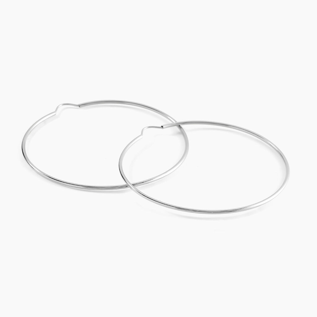 Créoles Dominae Or Blanc - Boucles d'oreilles créoles Femme | Histoire d’Or