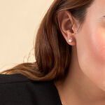 Boucles D'oreilles Puces Pearly Or Jaune Perle De Culture Oxyde - Clous d'oreilles Femme | Histoire d&rsquo;Or