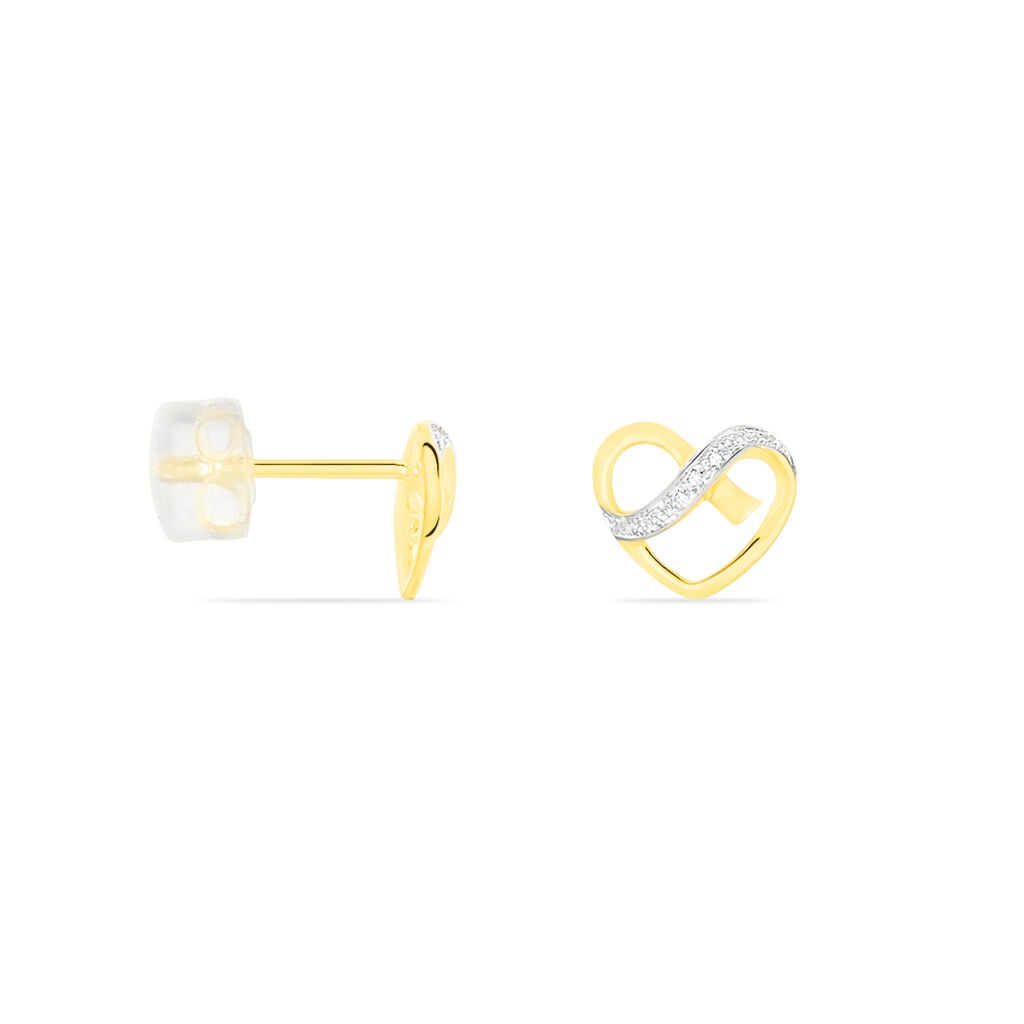 Boucles D'oreilles Puces Juliane Or Jaune Diamant - Clous d'oreilles Femme | Histoire d’Or