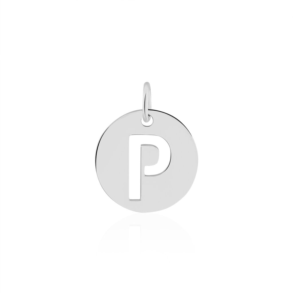 Pendentif Elio P Argent Blanc