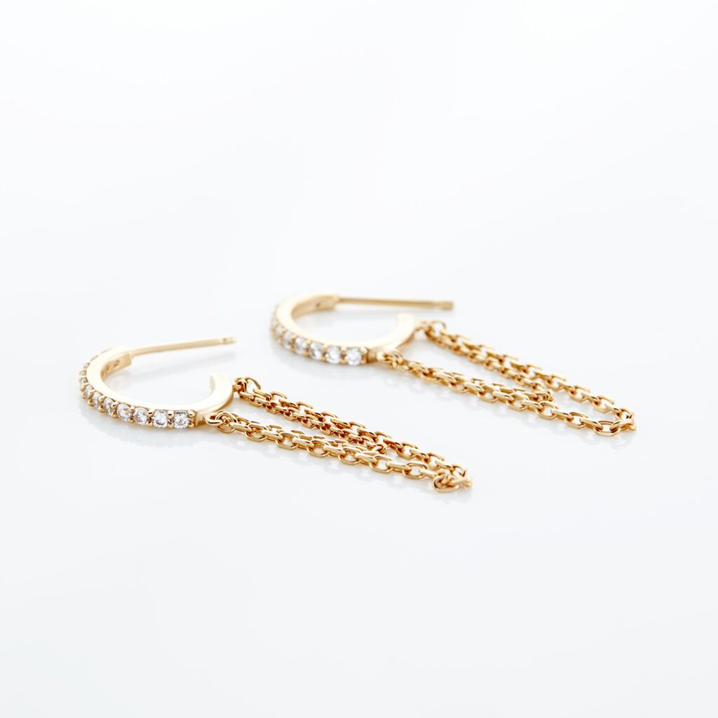 Créoles Plaqué Or Leinhard Oxydes De Zirconium - Boucles d'oreilles créoles Femme | Histoire d’Or