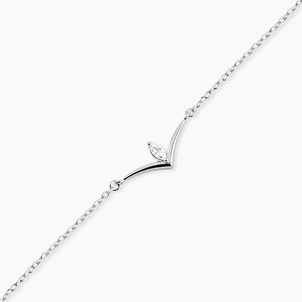 Bracelet Aile De Mouette Argent Blanc Oxyde De Zirconium - Bracelets Femme | Histoire d&rsquo;Or