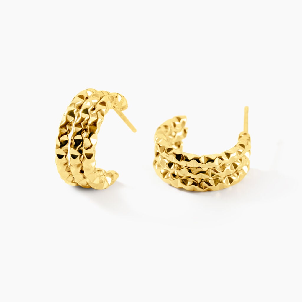 Cr&eacute;oles Hermina Acier Dor&eacute; - Boucles d'oreilles cr&eacute;oles Femme | Histoire d&rsquo;Or
