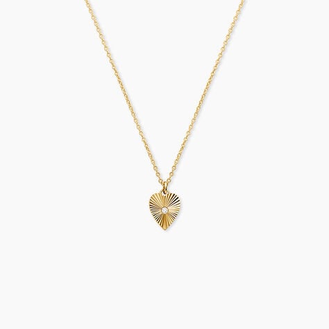 Collier Minie Argent Dor&eacute; A L'Or 750/1000 Oxyde De Zirconium - F&ecirc;te des m&egrave;res Femme | Histoire d&rsquo;Or