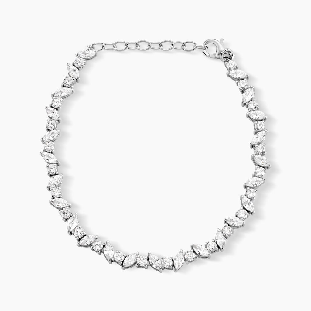 Bracelet Riviere Argent Blanc Shiny Nights Oxyde De Zirconium
