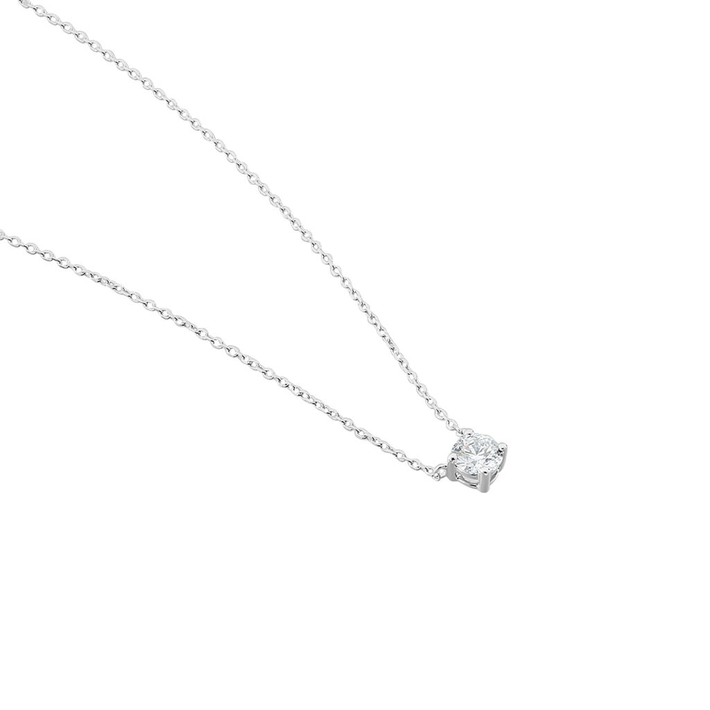 Collier Solitaire Victoria Platine Blanc Diamant - Colliers Femme | Histoire d’Or