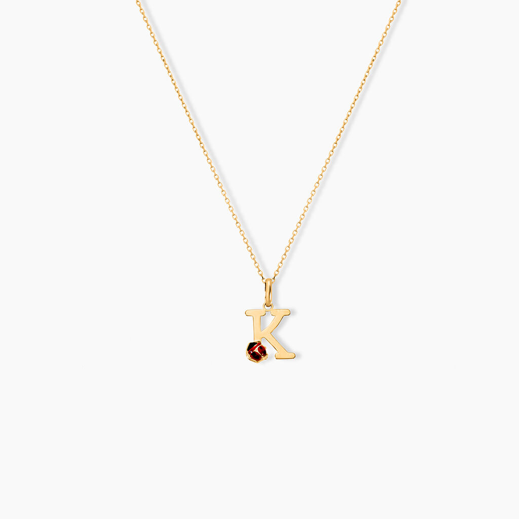 Pendentif Helidie Coccinelle Lettre Or Jaune - Pendentifs Enfant | Histoire d&rsquo;Or