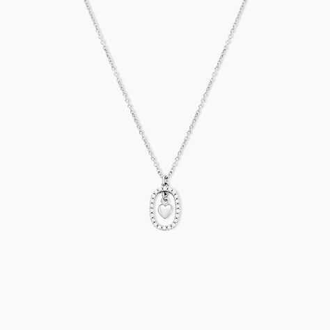 Collier Naly Argent Blanc Oxyde De Zirconium - Colliers fantaisie Femme | Histoire d&rsquo;Or