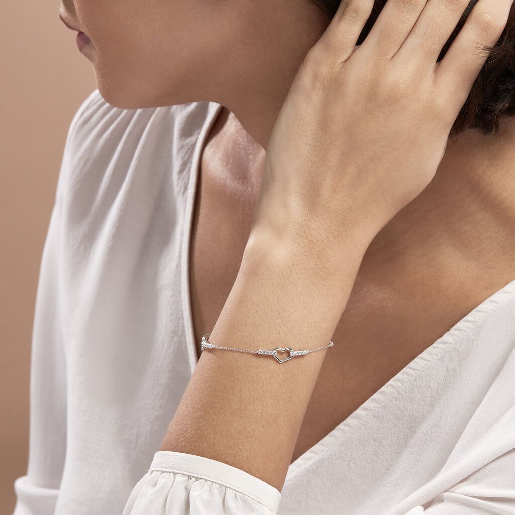 Bracelet Triple Argent Blanc Oxyde De Zirconium - Bracelets Femme | Histoire d’Or