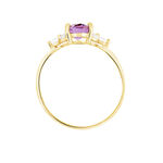 Bague Anaid Or Jaune Amethyste Et Oxyde De Zirconium - Bagues solitaires Femme | Histoire d&rsquo;Or