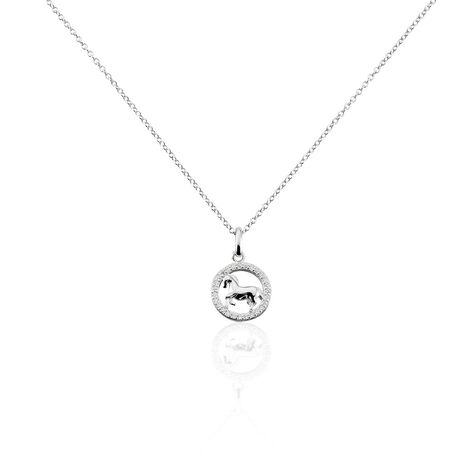 Collier Court Argent Blanc Ayeline Oxyde De Zirconium - Ras de cou Femme | Histoire d&rsquo;Or