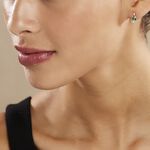 Boucles D'oreilles Puces Sagesse Or Jaune Emeraude Et Diamant - Clous d'oreilles Femme | Histoire d&rsquo;Or