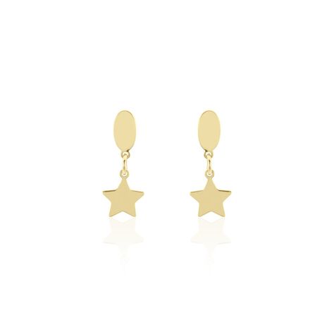 Boucles D'oreilles Pendantes Alphonsine Etoile Or Jaune - Boucles d'oreilles pendantes Femme | Histoire d’Or