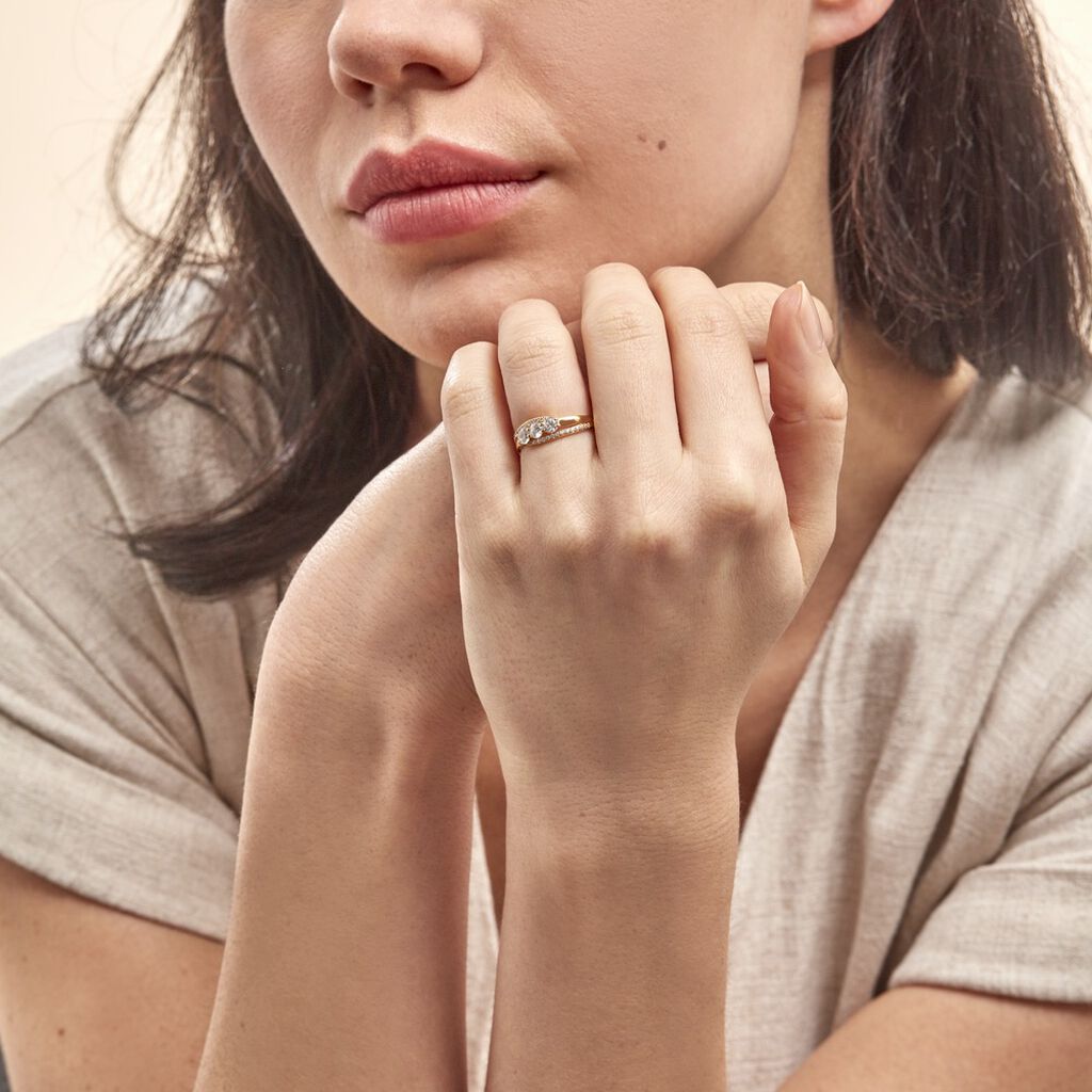 Bague Comete Or Jaune Oxyde De Zirconium - Bagues avec pierre Femme | Histoire d’Or