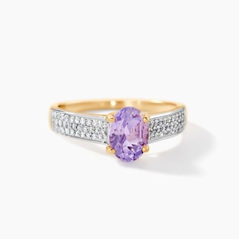 Bague Solitaire Crista Or Jauneamethyste Et Oxyde - Bagues solitaires Femme | Histoire d&rsquo;Or