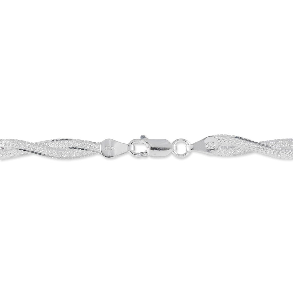 Bracelet Elae Argent Tricolore - Bracelets Tress&eacute;s Femme | Histoire d&rsquo;Or